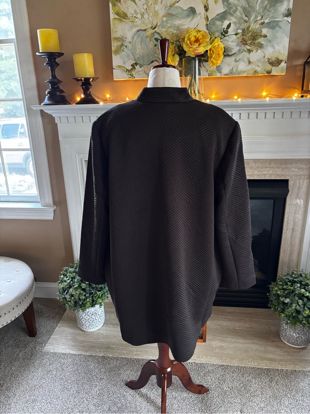 *NEW* Chico’s Textured Knit Long Sleeve Topper - Cocoa Bean - Size 20 - Picture 3 of 7